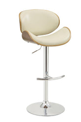 Coaster Harris Adjustable Bar Stool Ecru and Chrome Model 130505